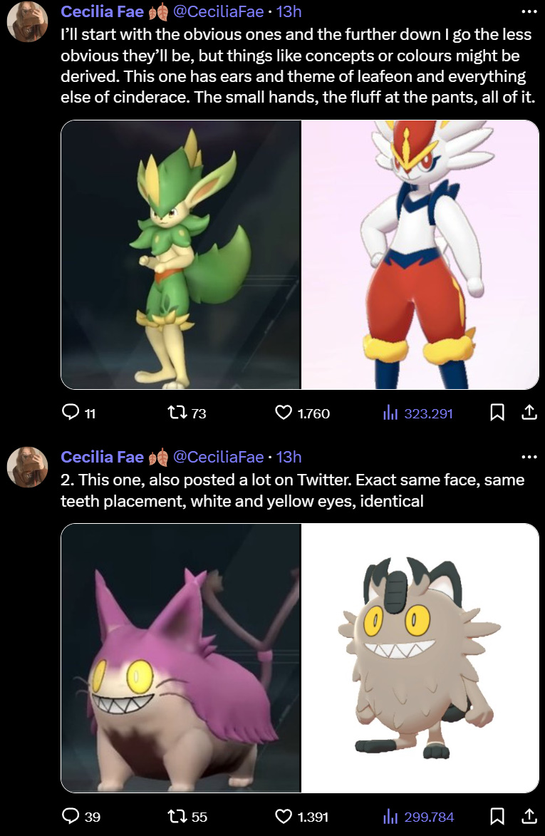 Pokémon copiati da Palworld