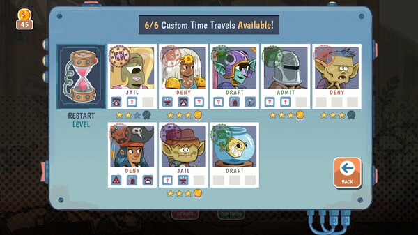 La possibilità di utilizzare il Chronometer3000 permette di svolgere nuovamente l'analisi dei personaggi che vorrebbero entrare nel castello, dando magari svolte diverse alle loro storie