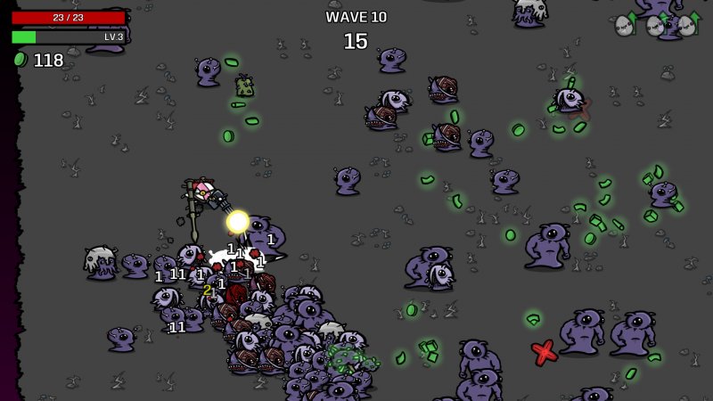 Brotato ricorda molto da vicino Vampire Survivors