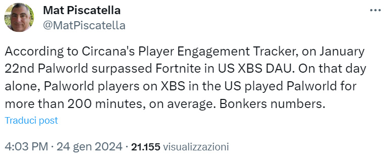 I dati di Circana su Palworld