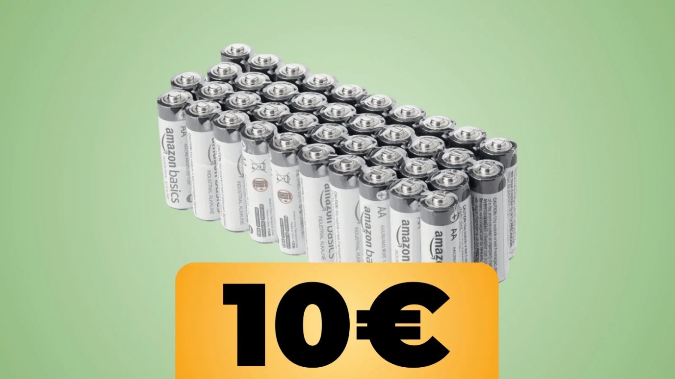 40 Batterie industriali alcaline AA di  Basics ancora in sconto su   Italia 