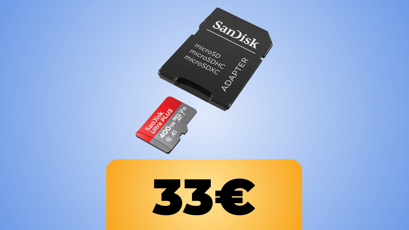 Scheda di Memoria MicroSDXC da 400 GB con adattatore in sconto al prezzo minimo su Amazon