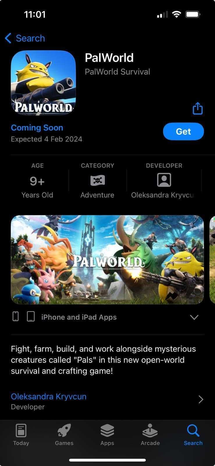 Il Palworld non ufficiale comparso su App Store