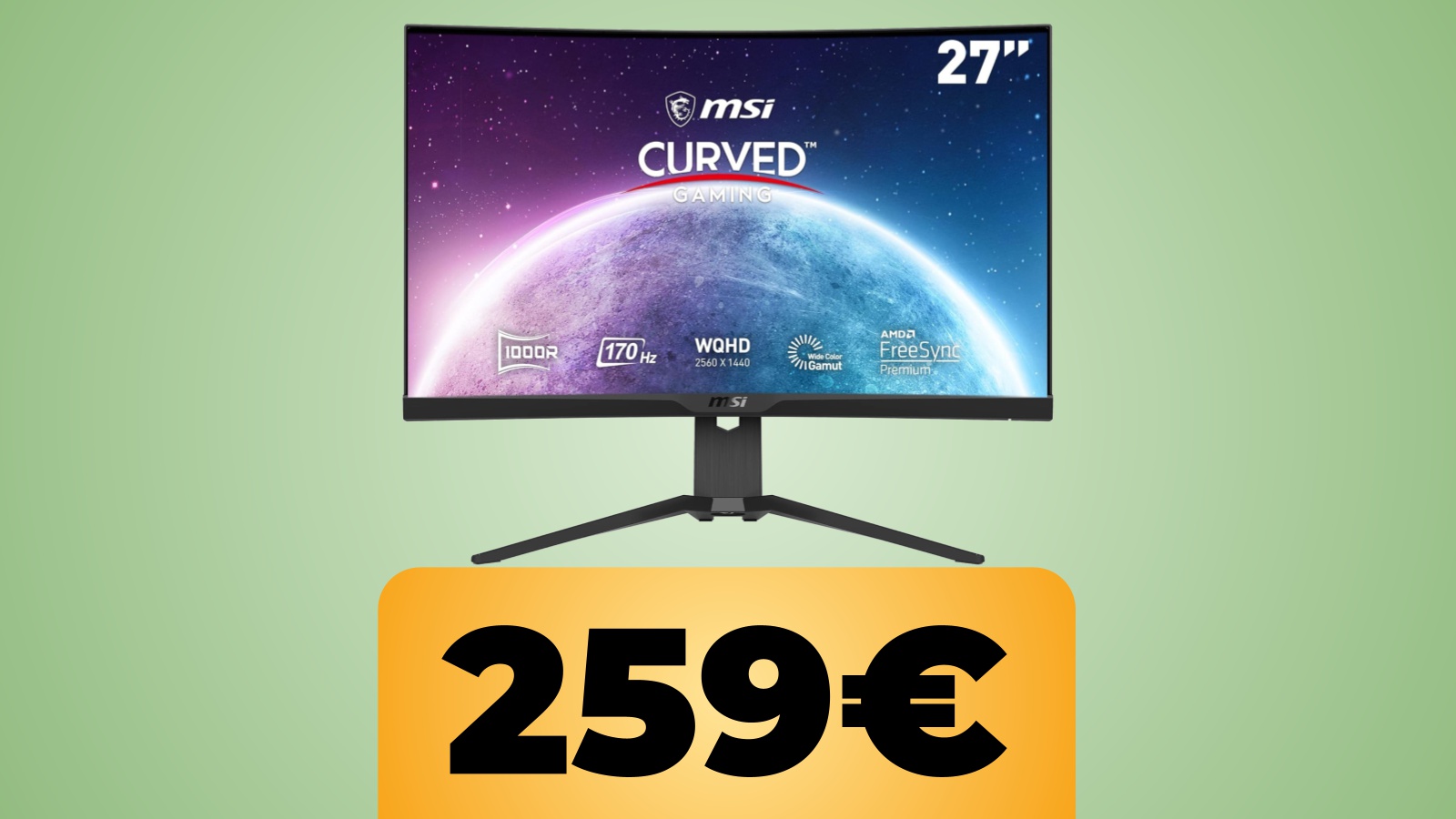 Il monitor curvo MSI G272CQP da 27 pollici in 1440p/170 Hz è ora al prezzo minimo su Amazon
