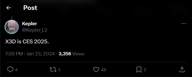 Il post su X di Kepler