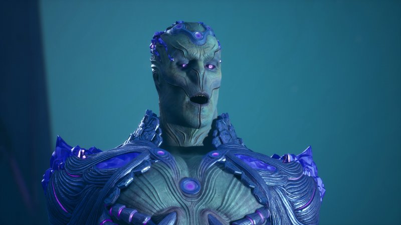 Brainiac guarda il voto alla fine della recensione di Suicide Squad: Kill the Justice League Brainiac guarda il voto alla fine della recensione di Suicide Squad: Kill the Justice League