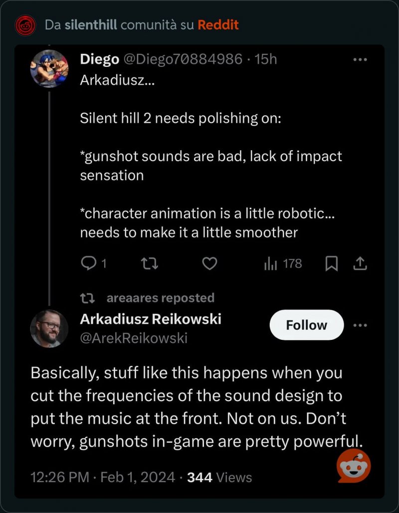 Il messaggio dello sviluppatore