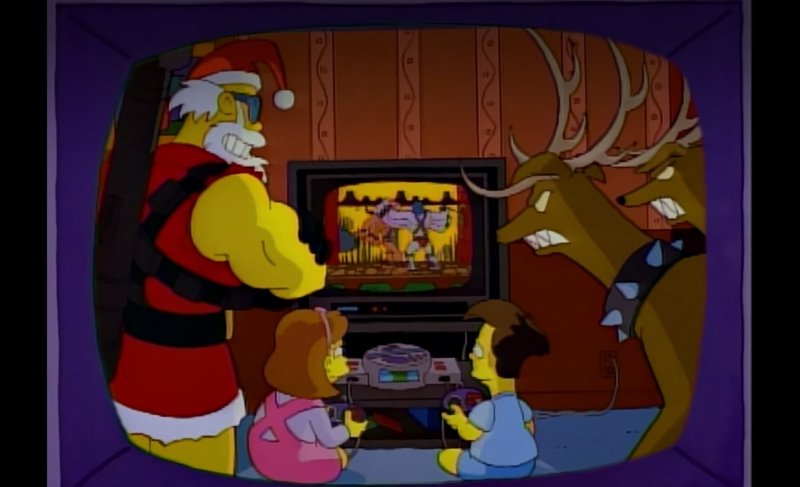 Babbo Natale e le sue sanguinarie renne osservano Tempesta d'Ossa