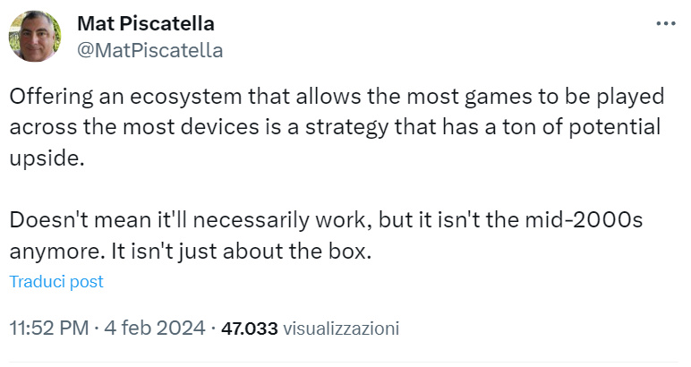 Il post di Piscatella su X