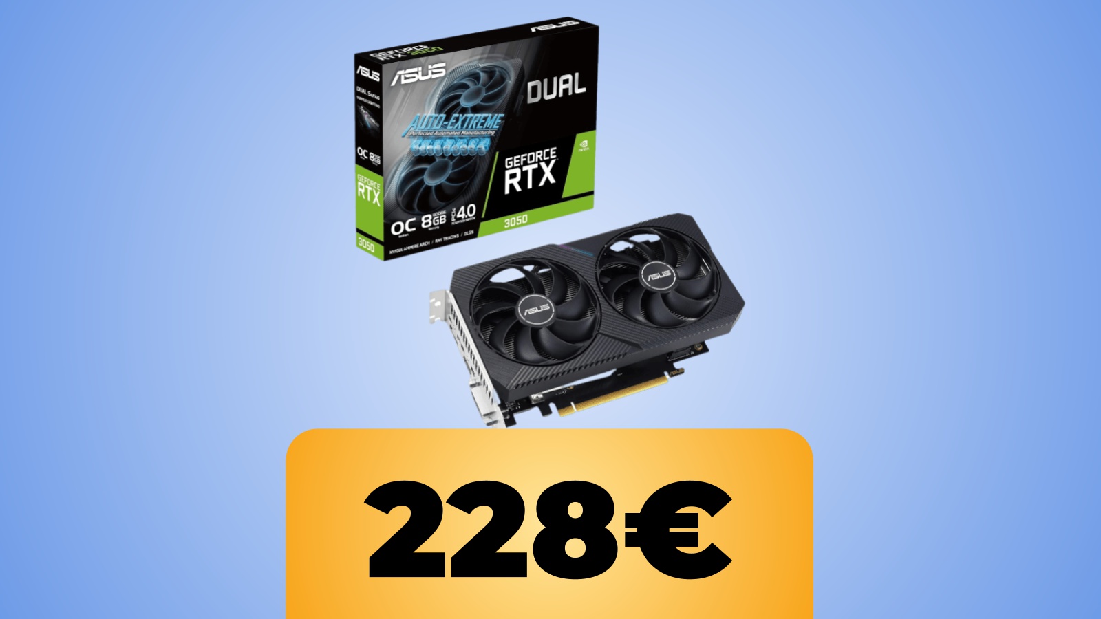 ASUS Dual NVIDIA GeForce RTX 3050 V2 da 8 GB GDDR6 in offerta a tempo su Amazon al prezzo minimo