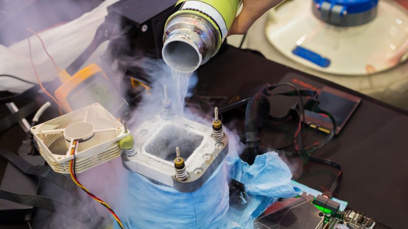 Liquid nitrogen overclocking is one of the most extreme methods available, obviously not feasible for everyday use