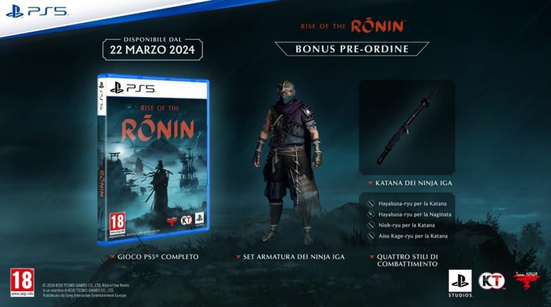 I contenuti bonus per la prenotazione di Rise of the Ronin