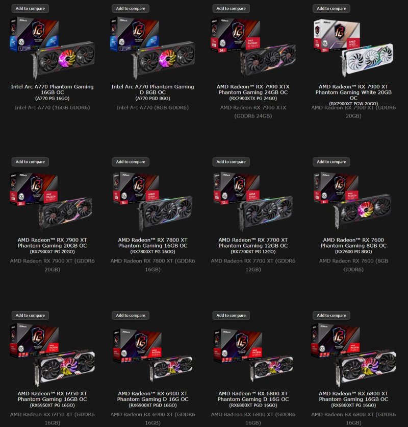 L'attuale lineup di schede video ASRock copre unicamente le soluzioni AMD Radeon e Intel ARC