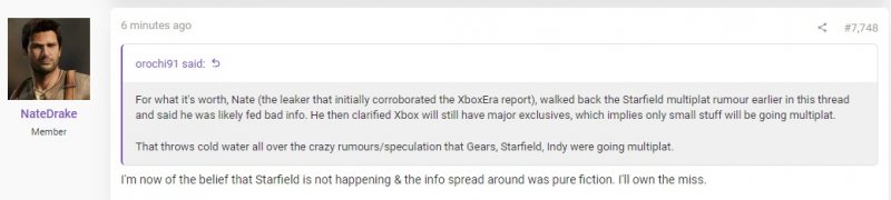 L'interevento di NateDrake che ritratta l'indiscrezione precedente