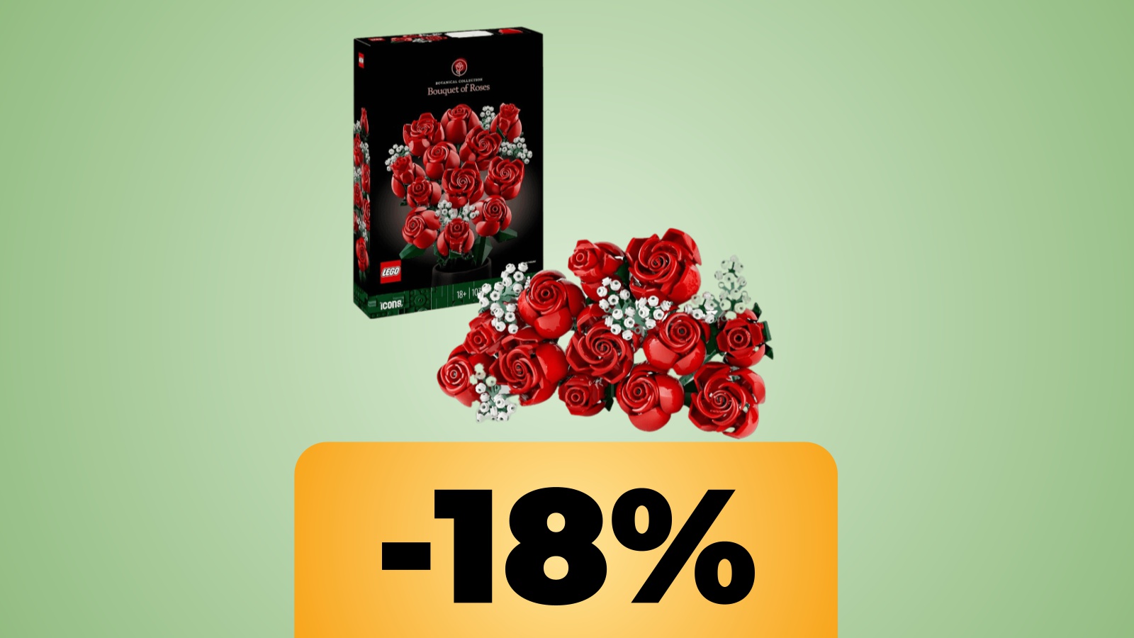 LEGO Icons Bouquet di Rose in sconto su Amazon al prezzo minimo: perfetto per San Valentino