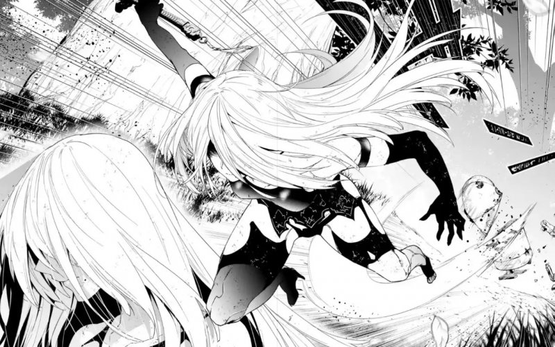 Nella piena tradizione di Yoko Taro, la narrazione inizia con un flashforward con protagonista 2A