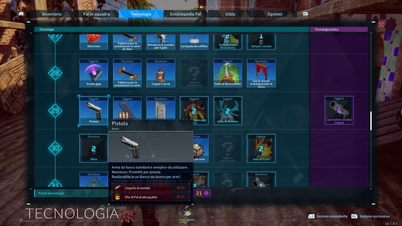 L'Olio di Qualità serve per fabbricare le vostre prime armi da fuoco, come la Pistola