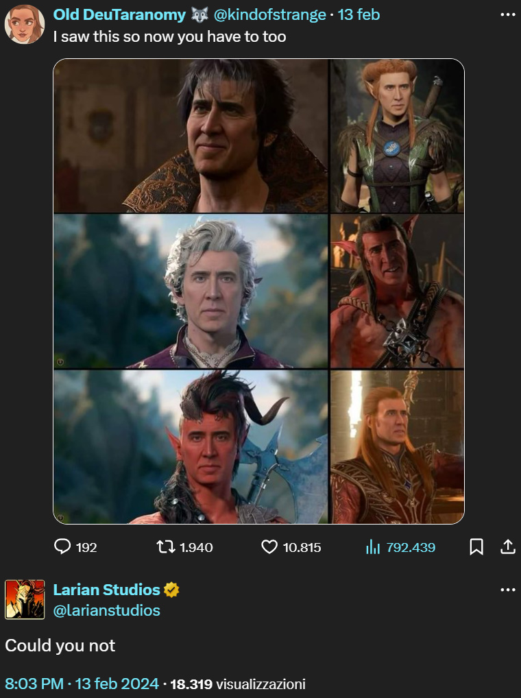 Nicholas Cage uno di noi Nicholas Cage uno di noi