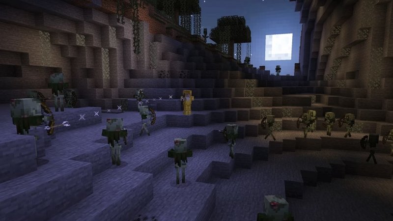 Alcuni Bogged in giro per il mondo di Minecraft Alcuni Bogged in giro per il mondo di Minecraft