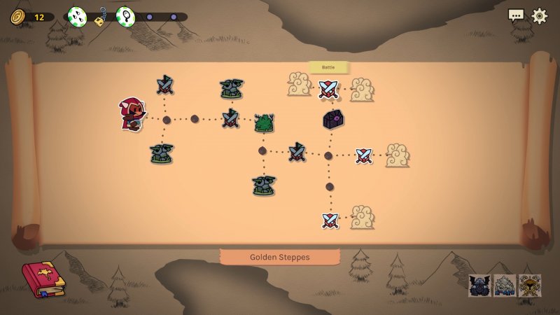 Una tipica mappa di Dicefolk: potete andare e venire come preferite