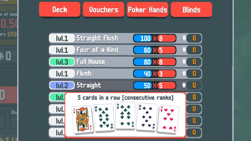 Les combinaisons plus complexes valent plus... Le poker à cinq cartes existe aussi : Balatro contourne les règles !