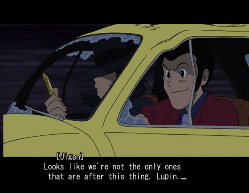 Un'immagine della versione tradotta di Lupin III: Umi ni Kieta Hihou