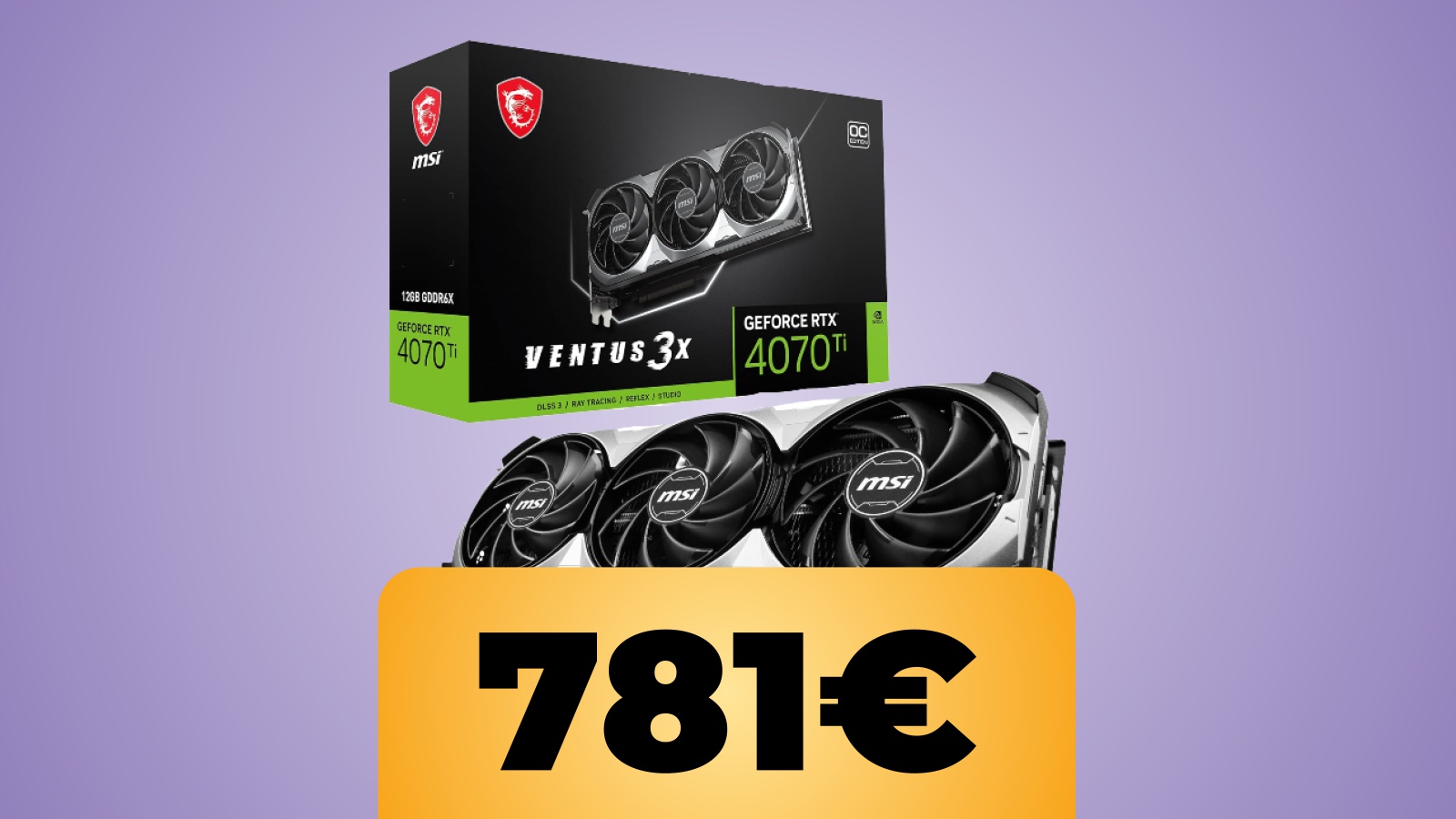 MSI GeForce RTX 4070 Ti VENTUS 3X 12G in sconto al prezzo minimo su Amazon