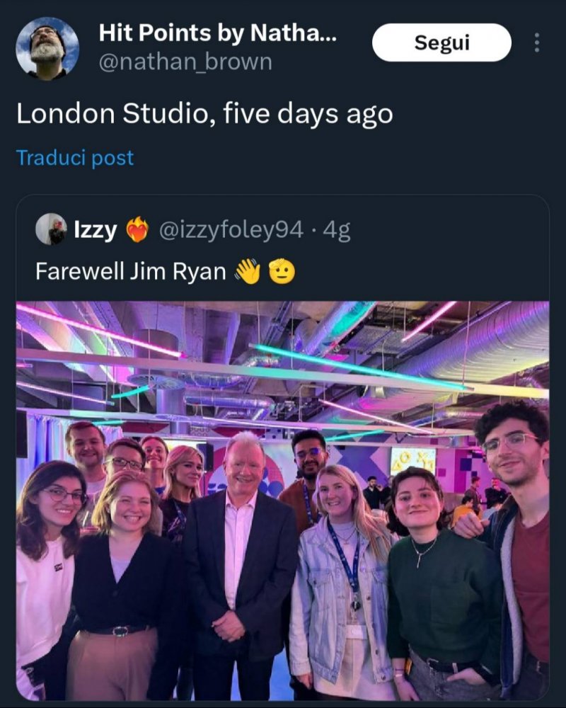 L'addio a Jim Ryan dai membri di London Studio suona davvero come stridente L'addio a Jim Ryan dai membri di London Studio suona davvero come stridente