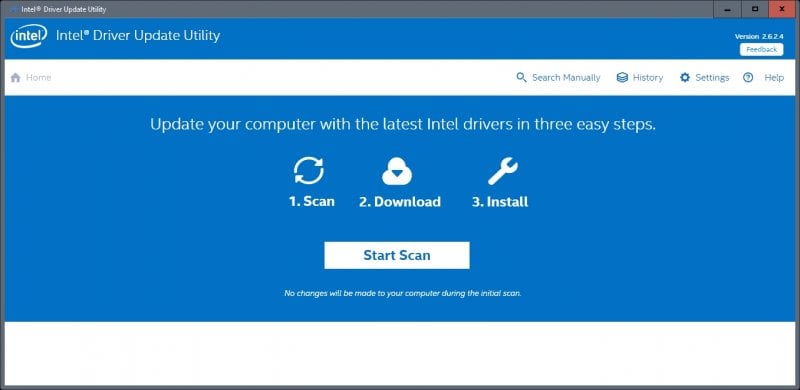 The official Intel Driver and Support Assistant tool