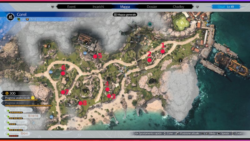 La posizione di tutte le teleferiche di Corel La posizione di tutte le teleferiche di Corel