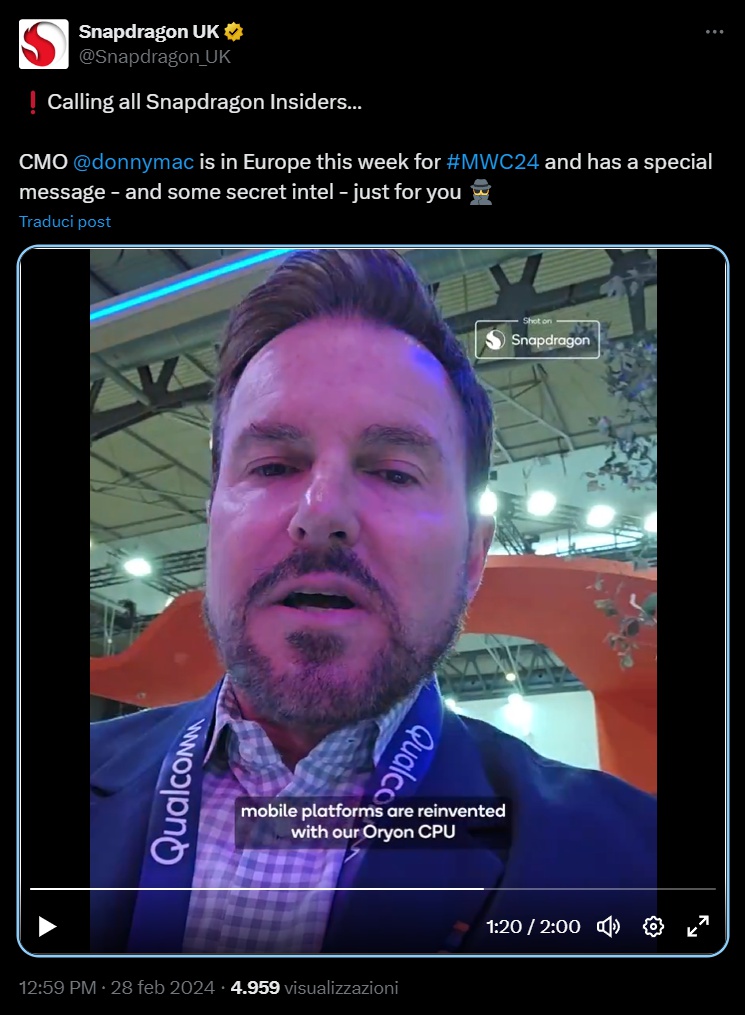 Don McGuire, il Chief Marketing Officer di Qualcomm