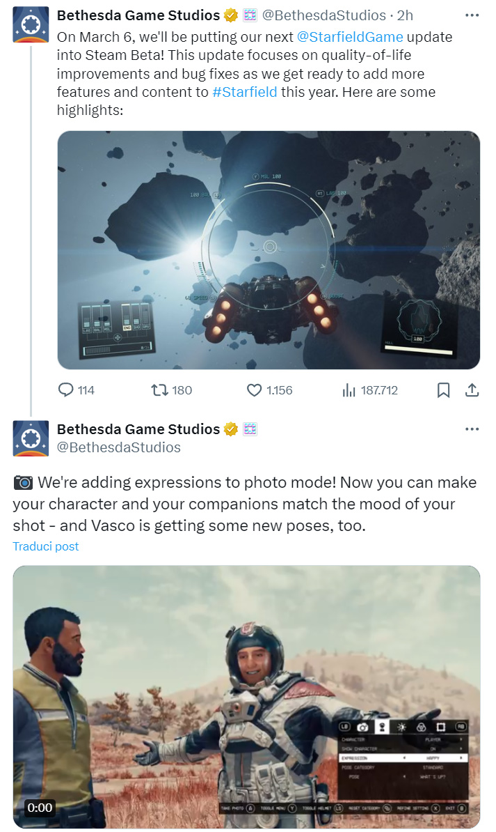 Il prossimo aggiornamento di Starfield sarà dedicato alla qualità della vita Il prossimo aggiornamento di Starfield sarà dedicato alla qualità della vita