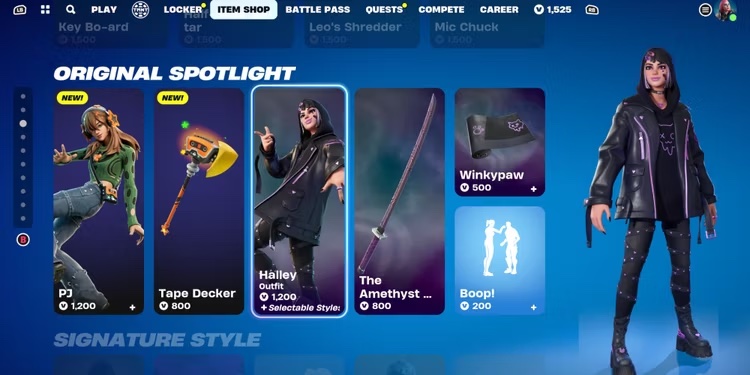 Un'immagine dall'item shop di Fortnite Un'immagine dall'item shop di Fortnite