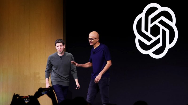 Sam Altman and Microsoft CEO Satya Nadella