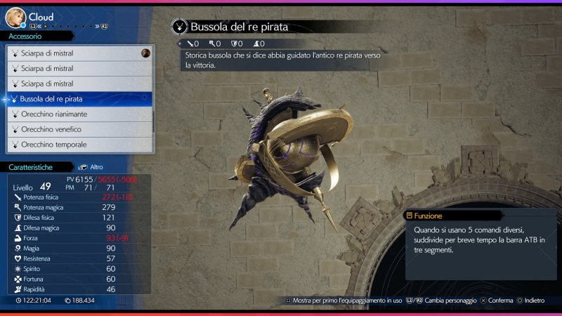 L'accessorio del Re dei Pirati è molto potente e porta anche effetti passivi in esplorazione