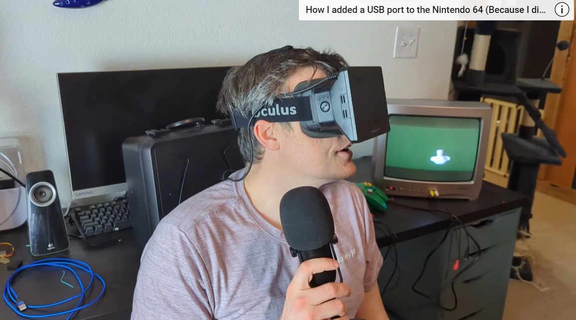 Visore VR usato con il Nintendo 64, grazie al genio che ha realizzato Portal 64