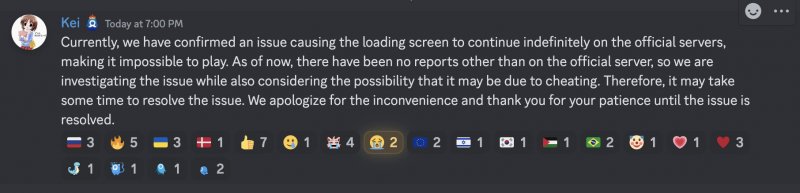 Il messaggio di Pocket Pair su Discord