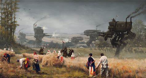 Le illustrazioni di Jakub Rozalski per Scythe sono di una potenza incredibile, e contribuiscono a creare l'inestimabile atmosfera del gioco
