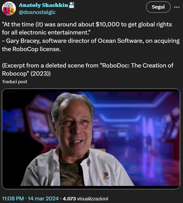 Robocop per Ocean fu un vero affare