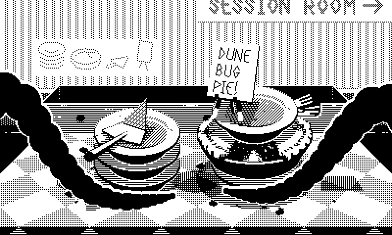 Spesso i visitatori mettono a soqquadro il buffet, e bisogna così usare i tentacoli per pulire e riordinare la tavola prima di far entrare l'alieno successivo Spesso i visitatori mettono a soqquadro il buffet, e bisogna così usare i tentacoli per pulire e riordinare la tavola prima di far entrare l'alieno successivo