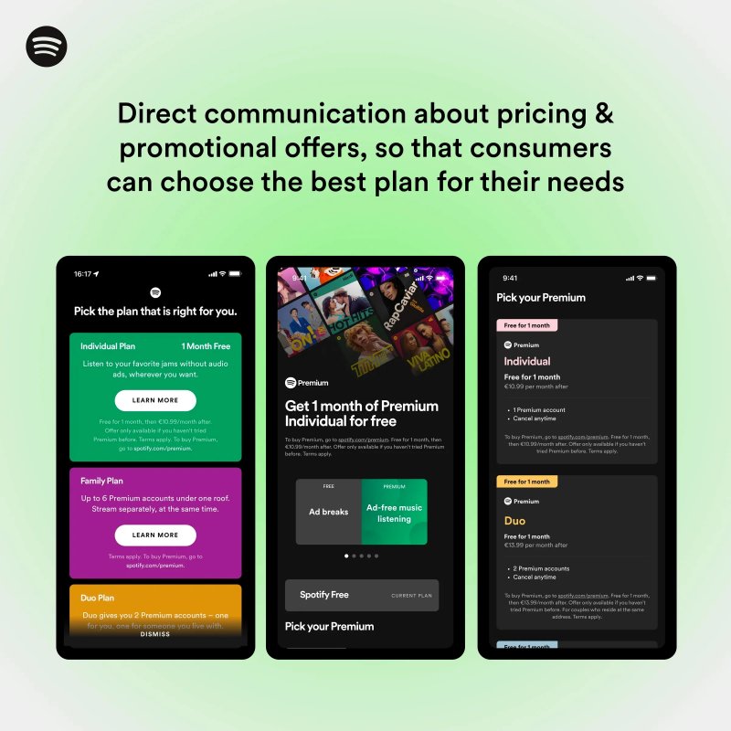 Spotify che mostra gli abbonamenti fuori dall'applicazione