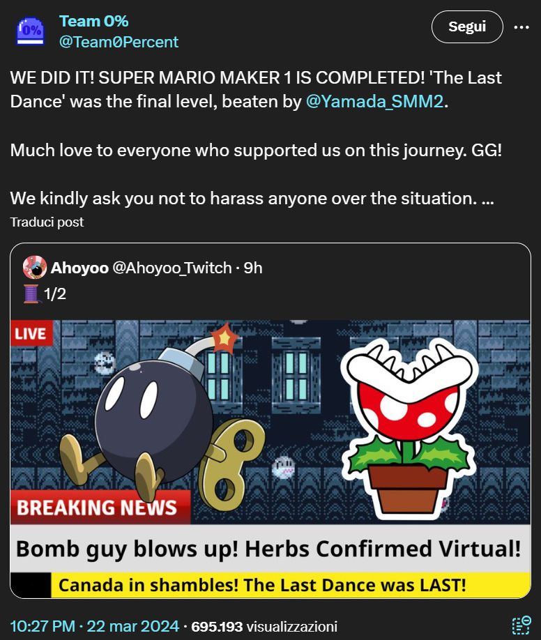 Il messaggio con l'annuncio del successo Il messaggio con l'annuncio del successo