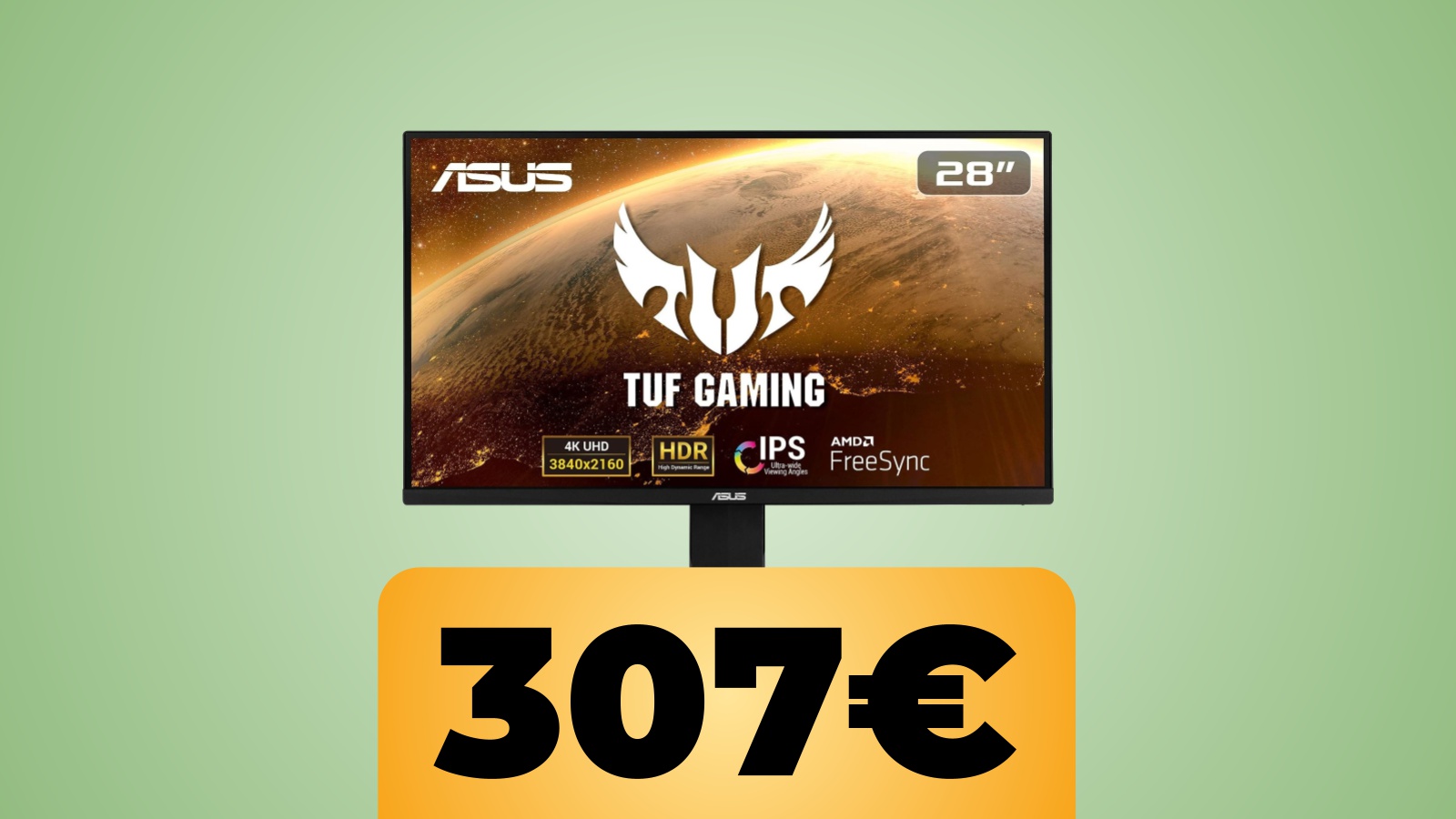 Monitor ASUS TUF Gaming 28 pollici 4K e 60 Hz: lo sconto Amazon per le Offerte di Primavera