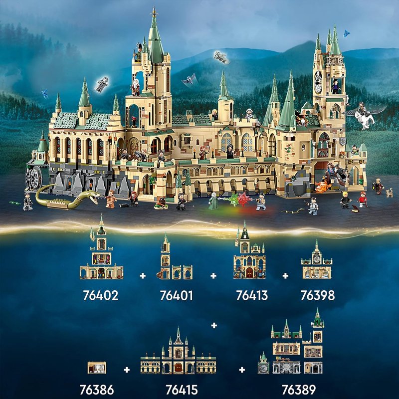 The Harry Potter LEGO sets, with their numbers, which can be connected to each other