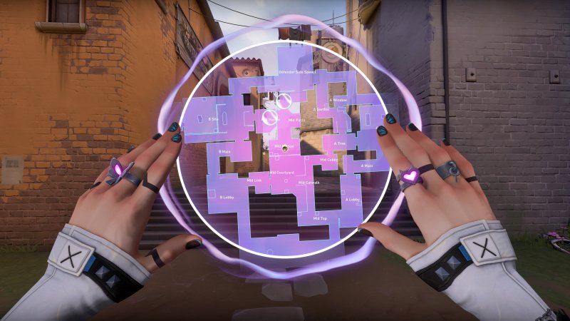 L'interfaccia mappa che consente a Clove di piazzare le smoke L'interfaccia mappa che consente a Clove di piazzare le smoke