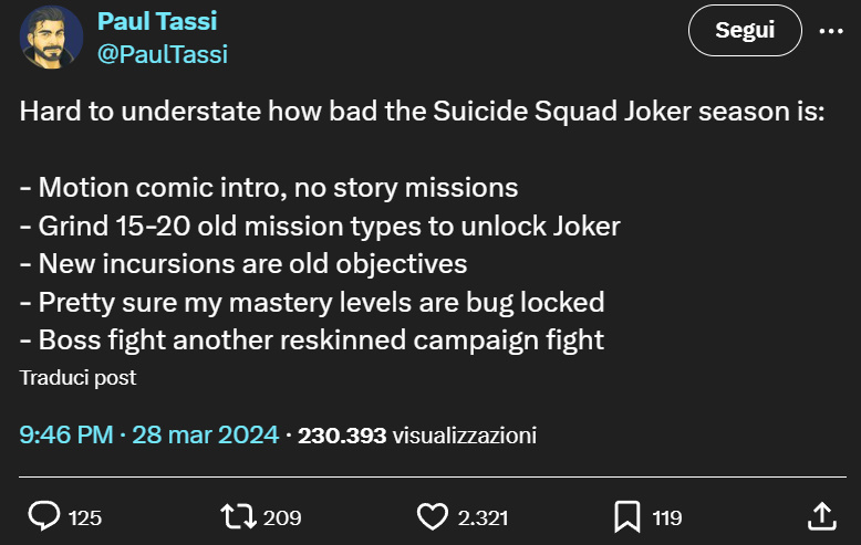 Paul Tassi ha riassunto i problemi della prima stagione di Suicide Squad: Kill the Justice League