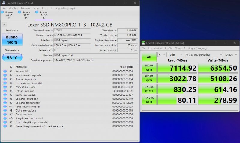Le prestazioni su CrystalMark di Lexar NM800 Pro Le prestazioni su CrystalMark di Lexar NM800 Pro