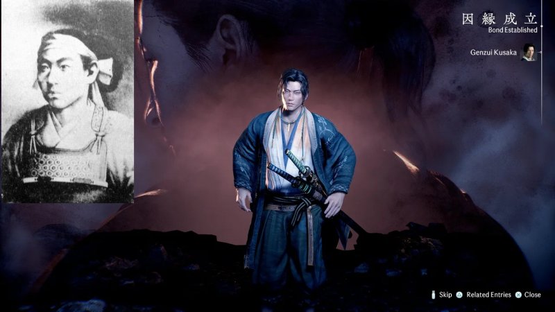 Kusaka Genzui nella realtà e in Rise of the Ronin