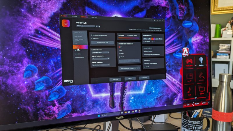 L'interfaccia e l'app G-Menu su AOC Agon Pro AG276QZD