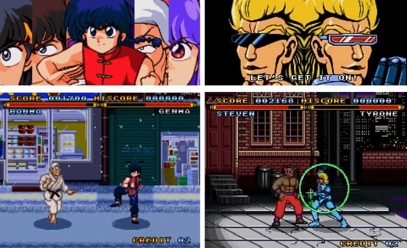Ranma 1/2: Chonai Gekitohen a sinistra e Street Combat a destra